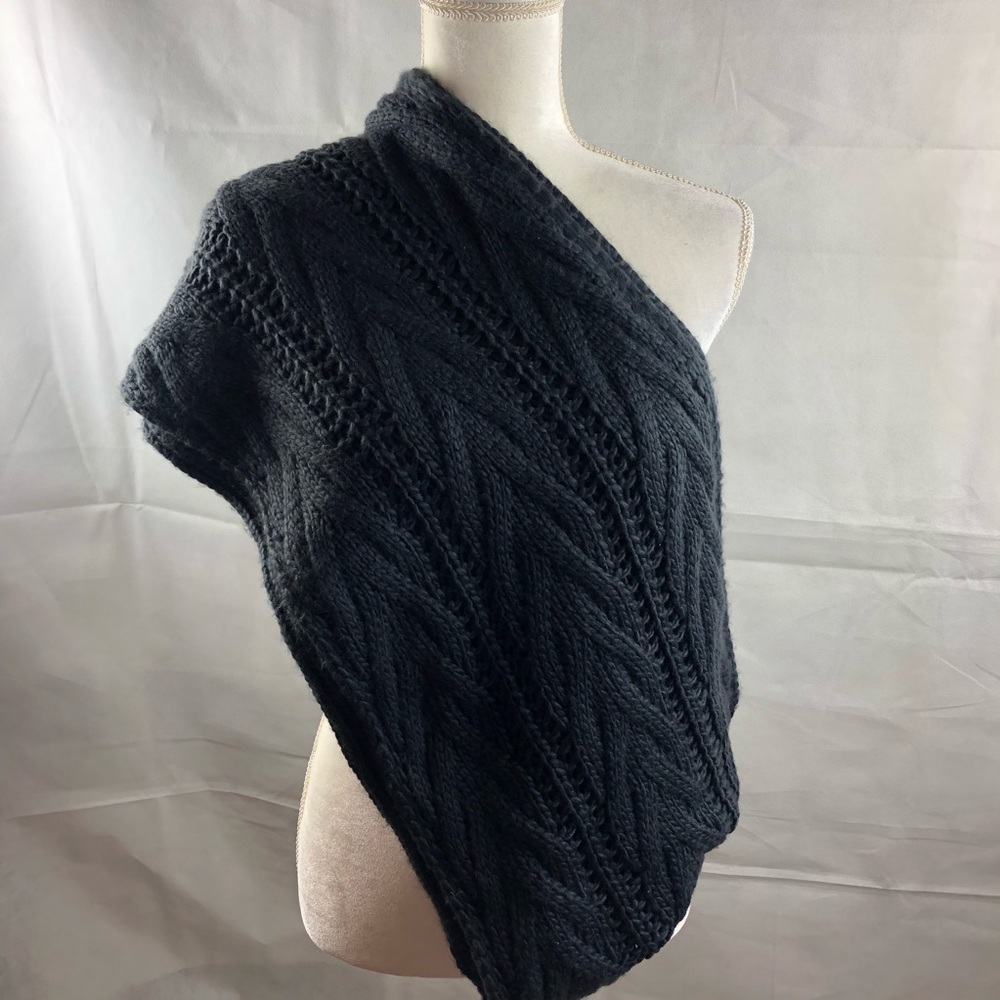 𝅺bp Cable Knit Wrap Charcoal Grey